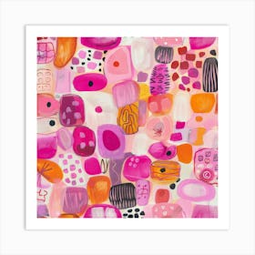 Pink Squares 1 Art Print