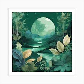 Moonlight In The Forest 1 Art Print