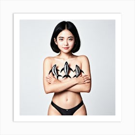 Asian Woman In Bikini Art Print