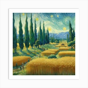 Van Gogh Painted A Wheat Field With Cypresses In The Amazon Rainforest 1 Art Print