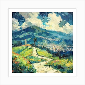 City In The Mountains Art Print