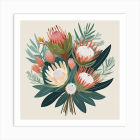 Graphic Design Australian Native Bouquet With Protea Art 3 Art Print