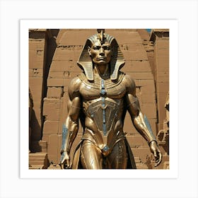 Pharaoh Statue Art Print