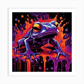 Frog melting Art Print