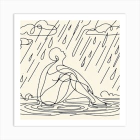 Rain and puddles Picasso style 2 Art Print