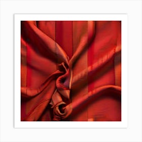 Abstract Red Fabric Art Print