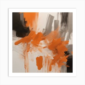 Abstract Orange Painting 1 Art Print