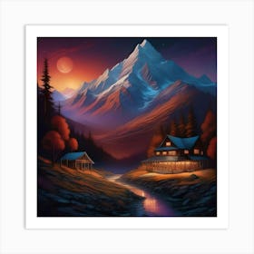 Colored Mountains Art Print