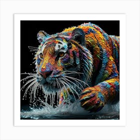 Colorful Tiger 4 Art Print