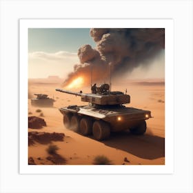 Tank In The Desert 5 Art Print