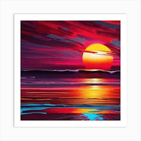 Sunset At The Beach 226 Art Print