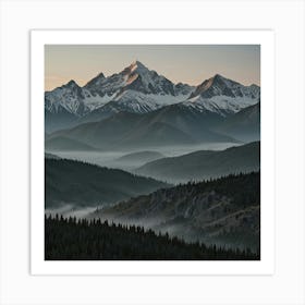 Sunrise In The Mountains Art Print