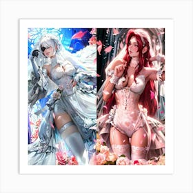 Two Anime Brides Art Print