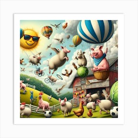 Pigs In The Sky Art Print