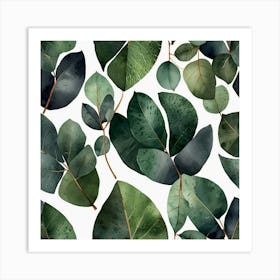 Default Watercolor Eucalyptus Leaves Art 3 Art Print