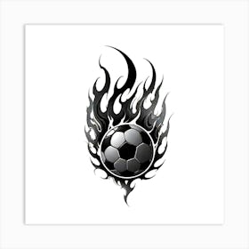 Soccer Ball In Flames Art Print