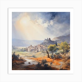 Tuscan Tranquility: A Dance of Water and Oil Art Print