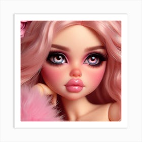 Pink Haired Doll 3 Art Print