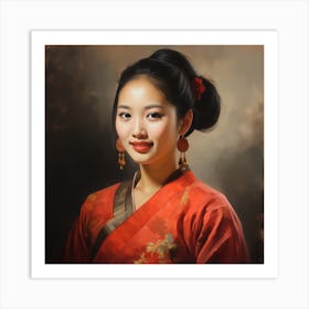 Portrait Of An Asian Woman Art Print