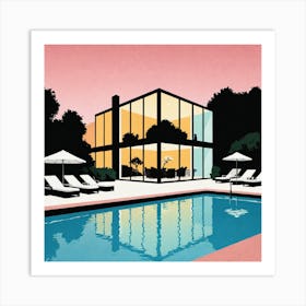 House By The Pool Art Print