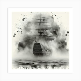 Ship In The Sea Art Print