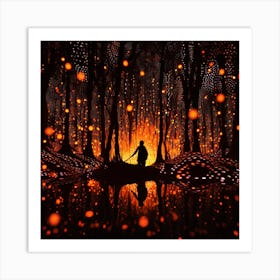 Fireflies In The Forest 1 Art Print