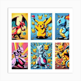 Pokemon, Pop Art Art Print