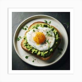 Avocado Toast With Egg Art Print