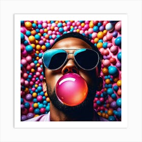 Bubble Blowing Man 2 Art Print