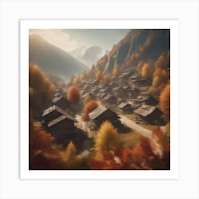 Village In Autumn 7 Art Print