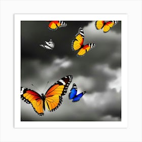 Butterflies In The Sky Art Print