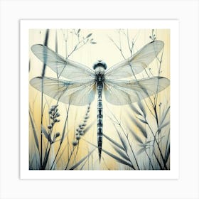 Dragonfly on a flower 3 Art Print