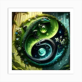 Yin Yang Dragon Art Print