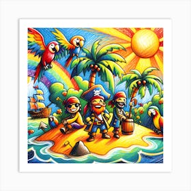 Super Kids Creativity:Pirates On An Island Art Print