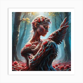 Woman In The Forest 15 Art Print