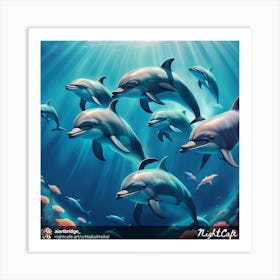 Dolphins In The Ocean 2 Art Print