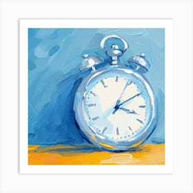 Clock On A Table Art Print