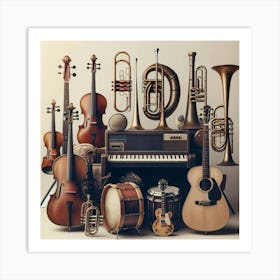 Group Of Musical Instruments Art Print