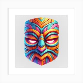 Watercolor Festival Tiki Mask 11 Art Print