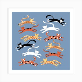 Cats Leaping Art Print