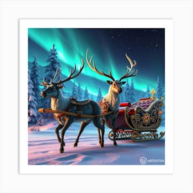 Santa'S Sleigh Art Print