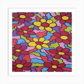 Psychedelic Flowers 1 Art Print