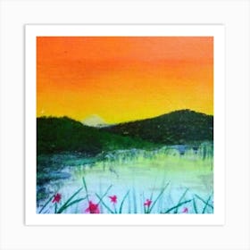 The Aesthetic Sunset Landscape Art Print