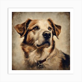 Portrait Of A Dog Art Print