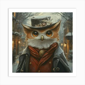 Owl In Winter Art Art Print