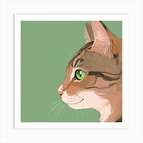 Portrait Of A Tabby Cat Art Print