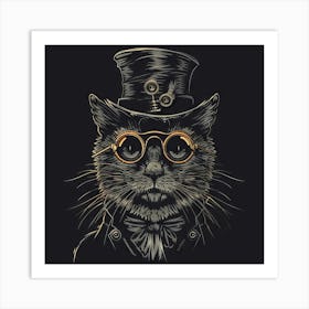 Steampunk Cat 36 Art Print