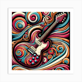 Psychedelic Guitar Art Print