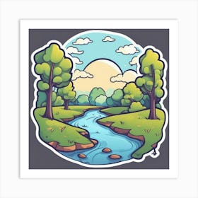 Cartoon Landscape 5 Art Print