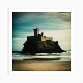 Big Sandcastle over ocean Art Print